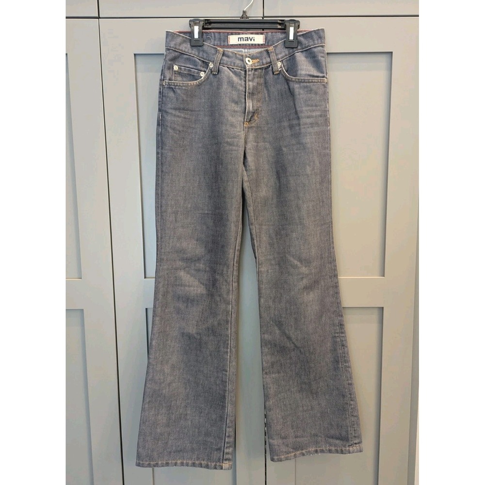Mavi Jeans Women's 28 X 32 Blue Denim 5-Pocket Mid-Rise Molly Flare Zip Fly Y2K
